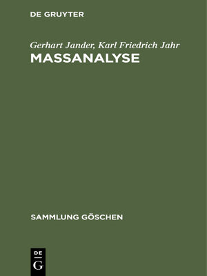 cover image of Massanalyse